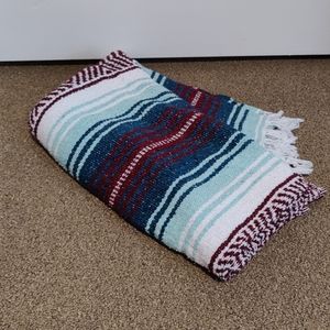 Mexican blanket maroon, mint, and white color